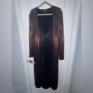 Lulus Metallic Longline Open Front Duster Cardigan